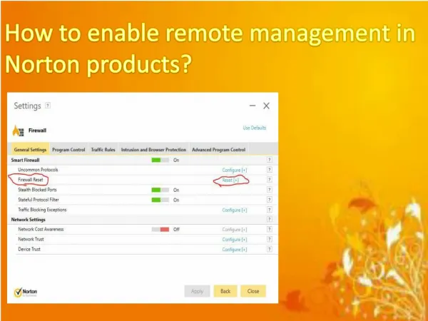 How to enable remote management in Norton products?