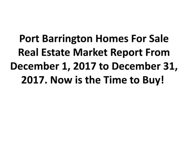 Port Barrington Homes For Sale Real Estate Market Report December 2017