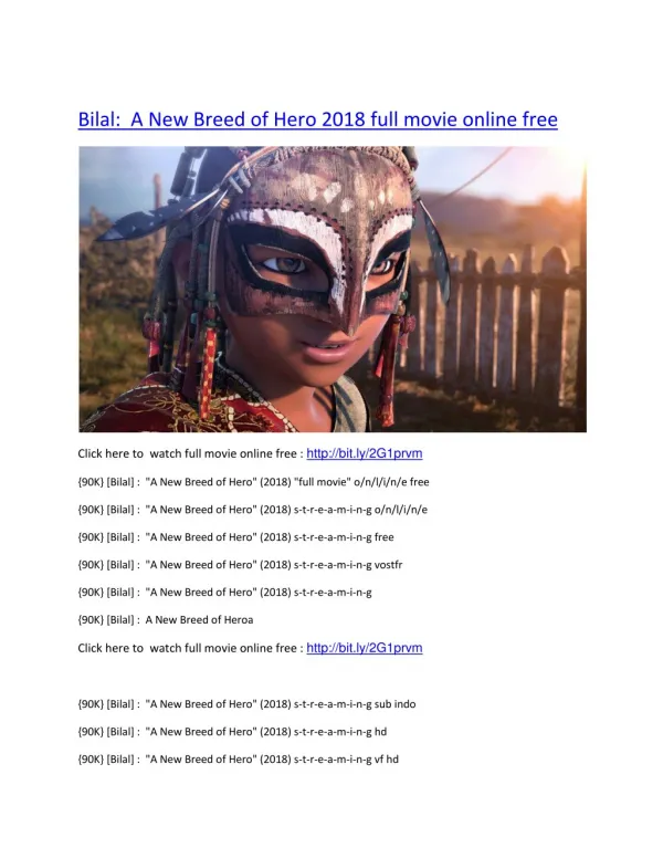 {90K} [Bilal] : "A New Breed of Hero" (2018) "full movie" o/n/l/i/n/e free {90K} [Bilal] : "A New Breed of Hero" (2
