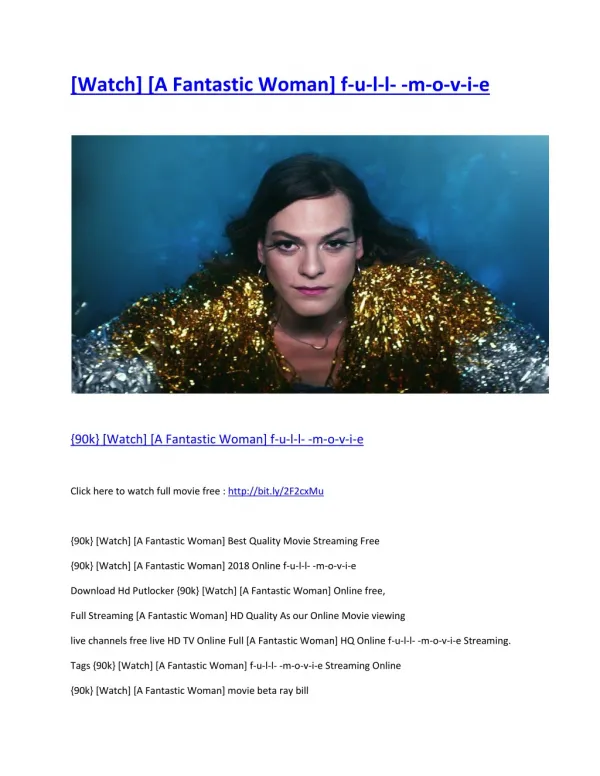 {90k} [Watch] [A Fantastic Woman] Best Quality Movie Streaming Free