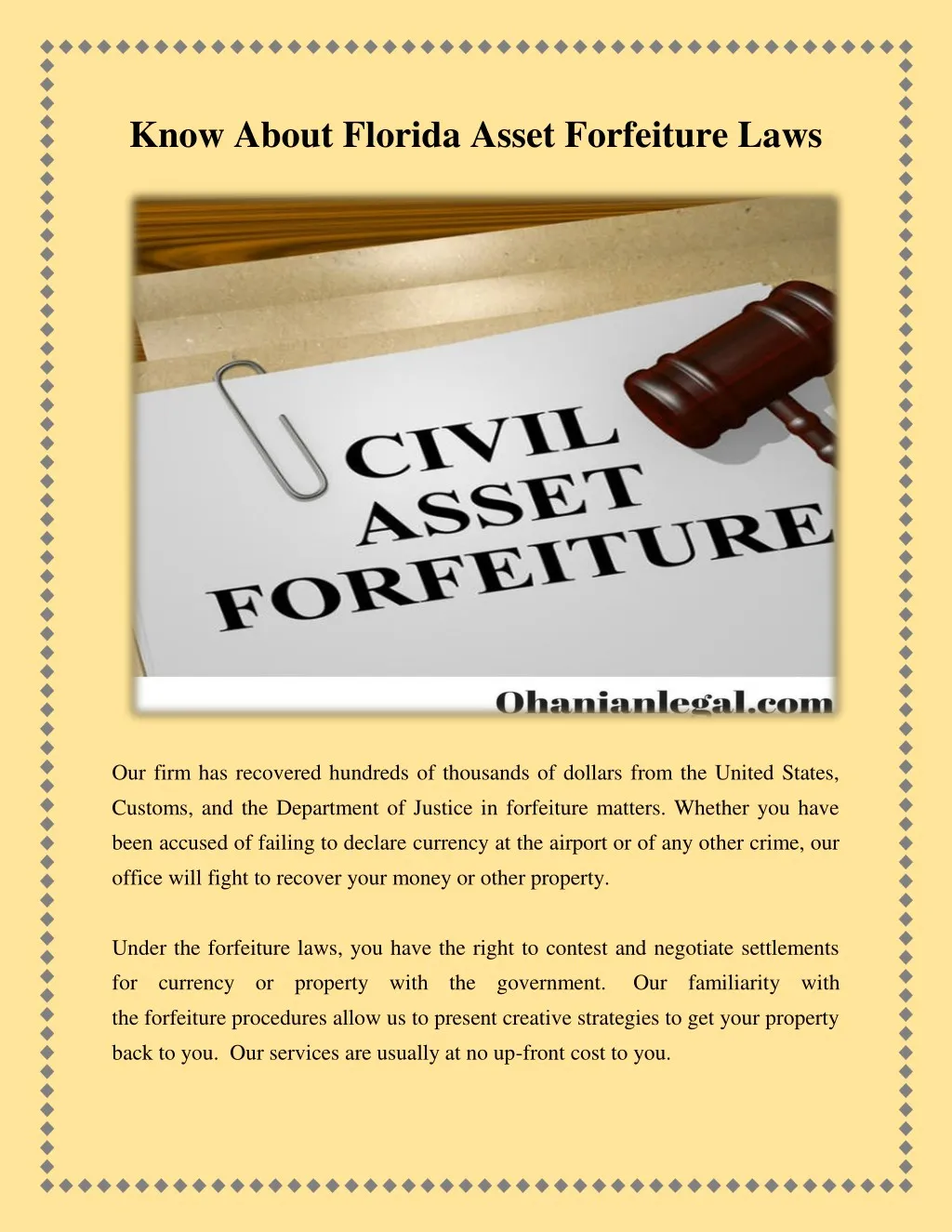 know about florida asset forfeiture laws