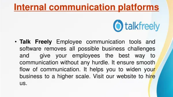 Talk Freely- Internal communication platforms