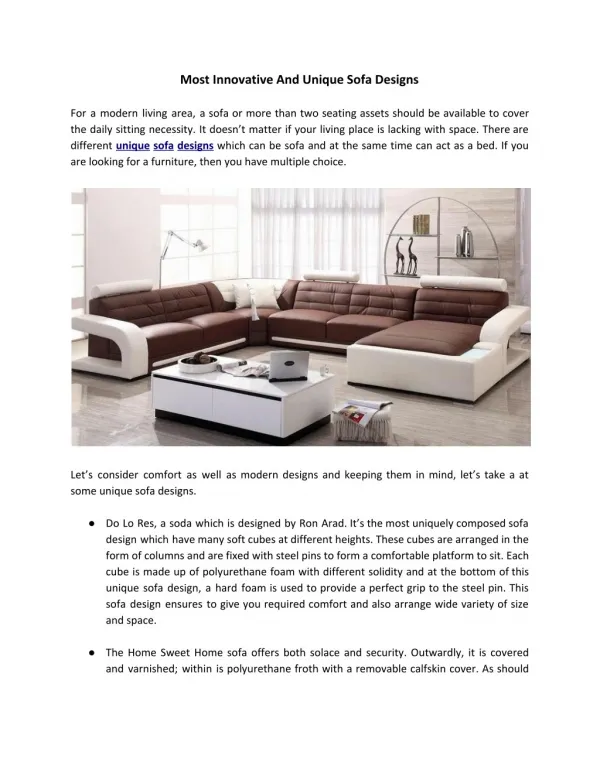 Most Innovative And Unique Sofa Designs