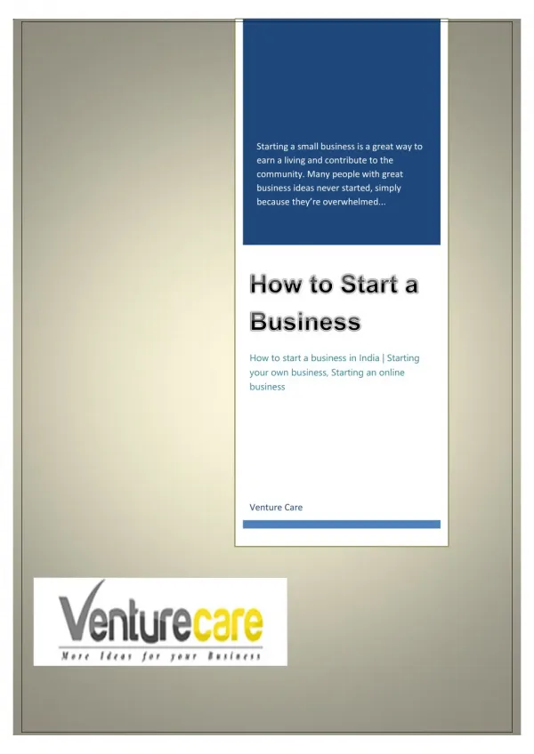 How to Start a Business| Starting your own business, Starting an online business Venture care