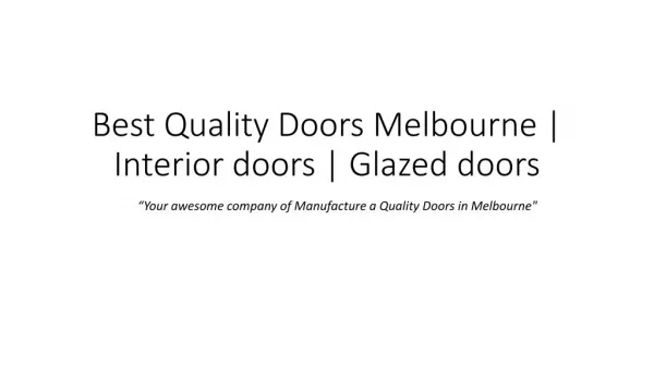 Best Quality Doors Melbourne | Interior doors | Glazed doors