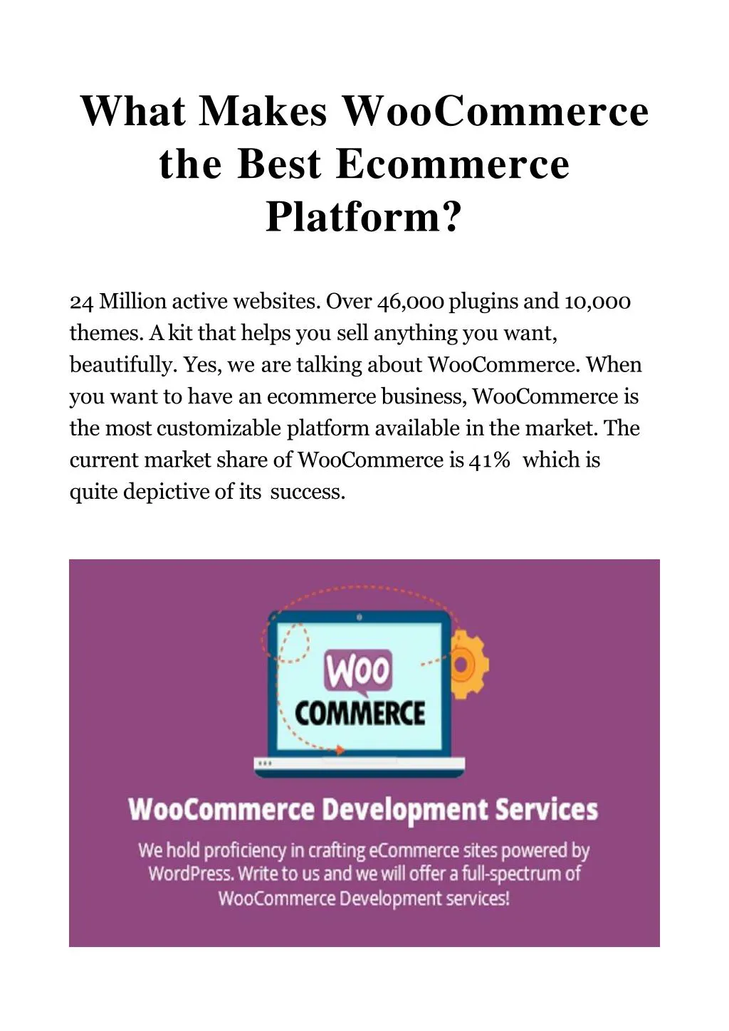 what makes woocommerce the best ecommerce platform