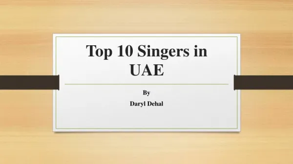 Top 10 Singers in UAE-Daryl Dehal