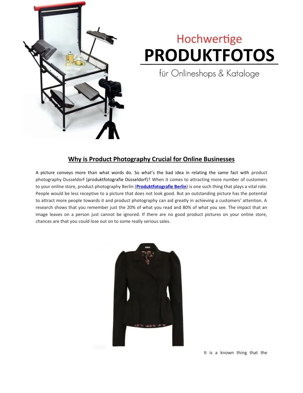 why is product photography crucial for online