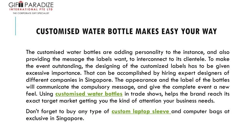 customised water bottle makes easy your way