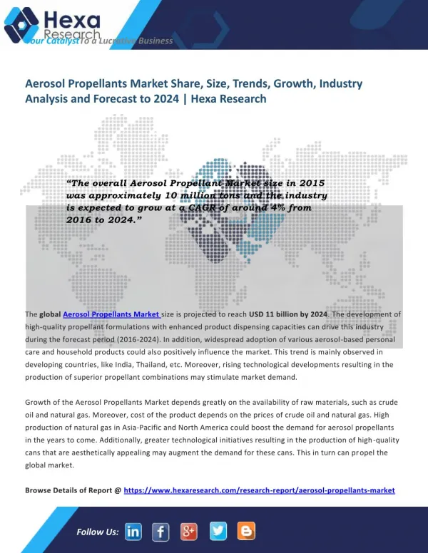 Aerosol Propellant Industry Research Report