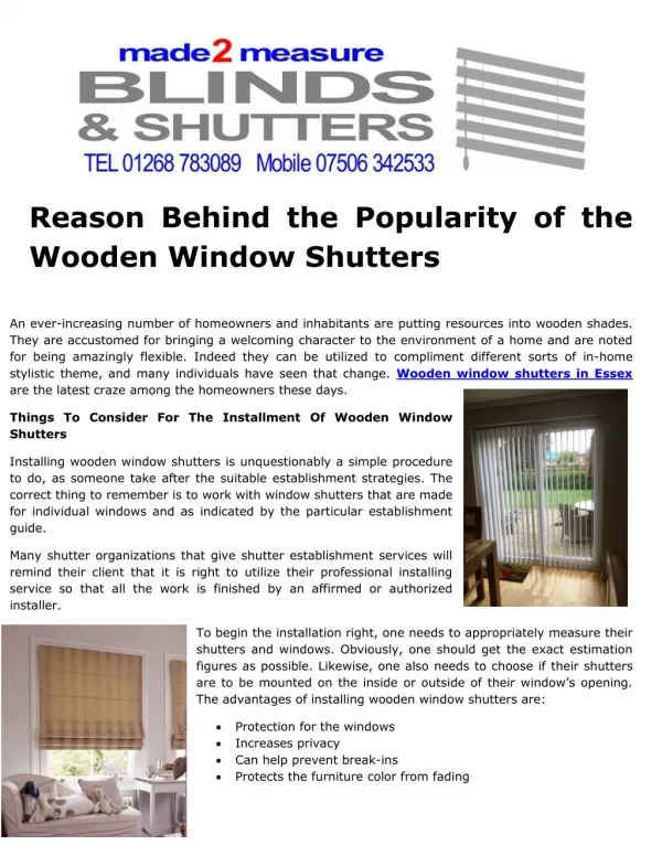 Reason Behind the Popularity of the Wooden Window Shutters