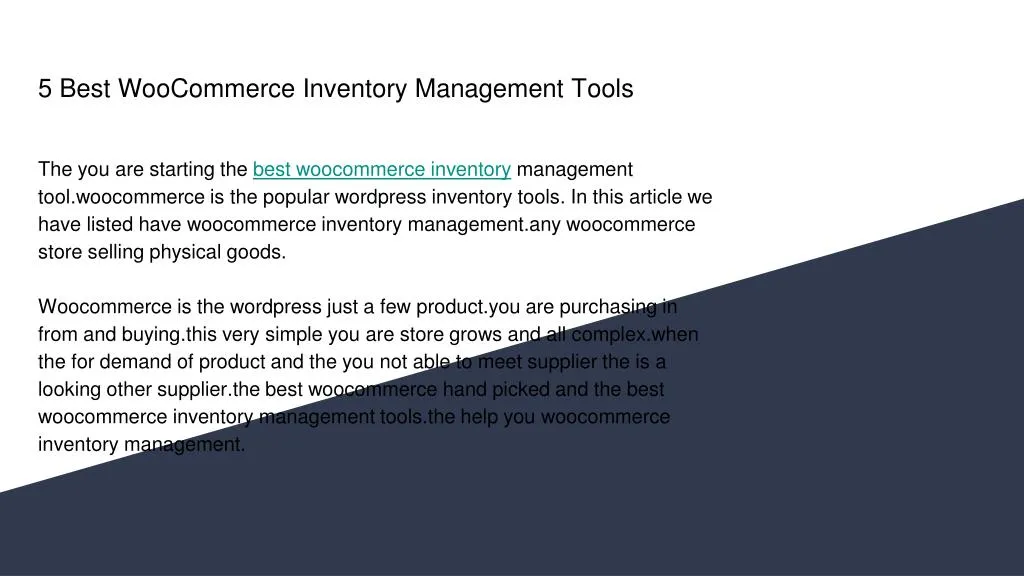 5 best woocommerce inventory management tools
