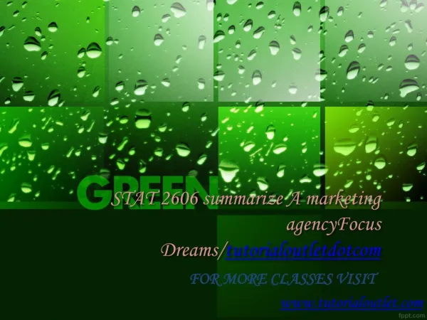 STAT 2606 summarize A marketing agencyFocus Dreams/tutorialoutletdotcom