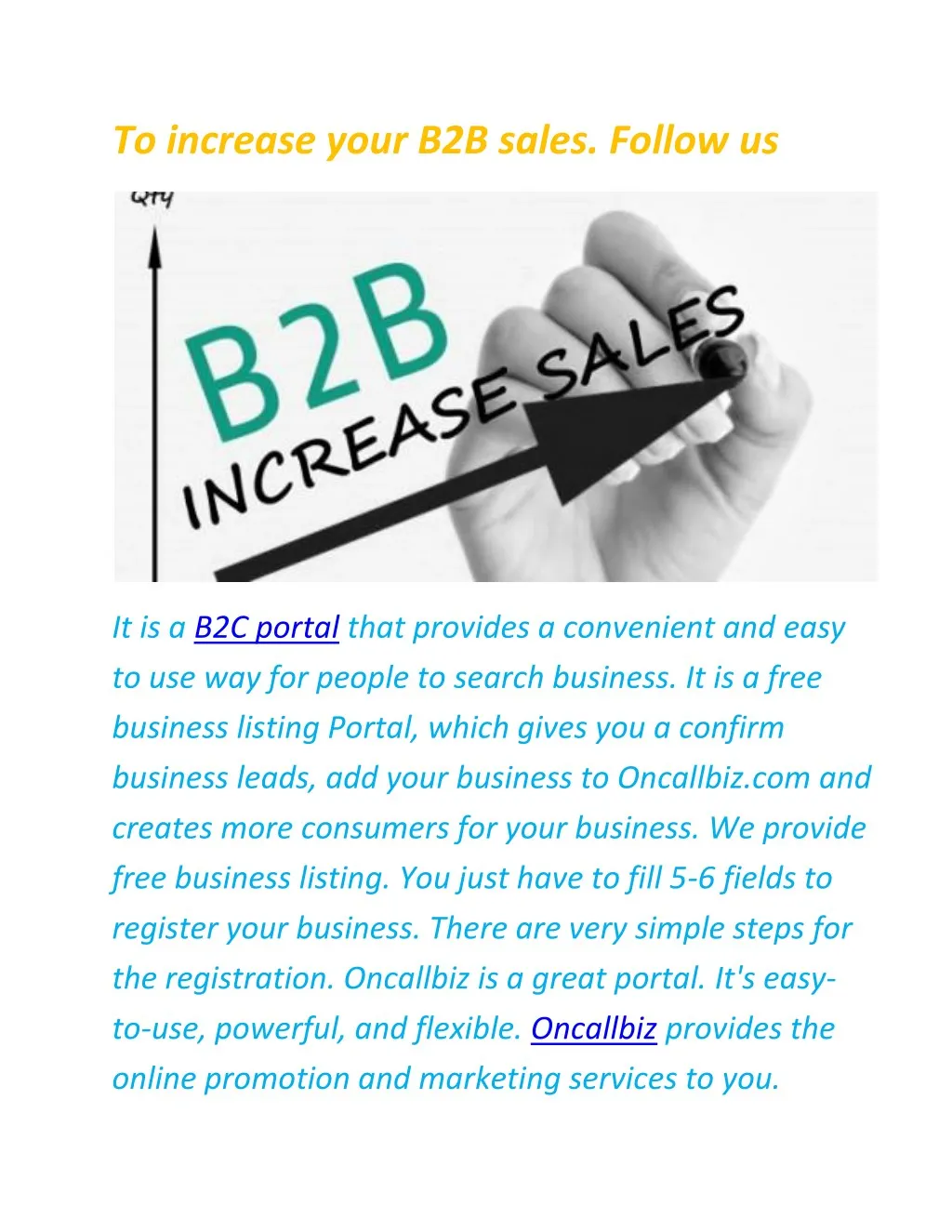 to increase your b2b sales follow us