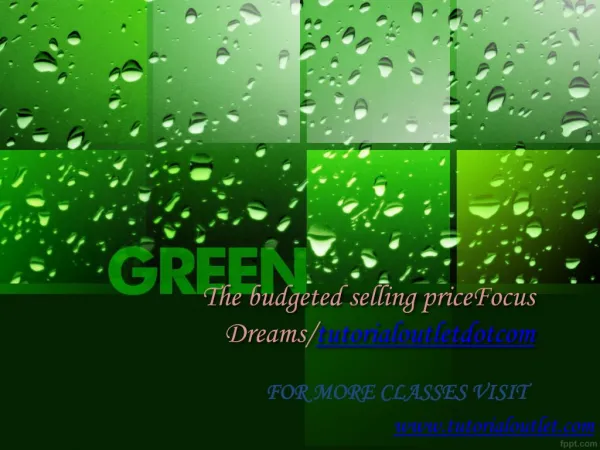 The budgeted selling priceFocus Dreams/tutorialoutletdotcom