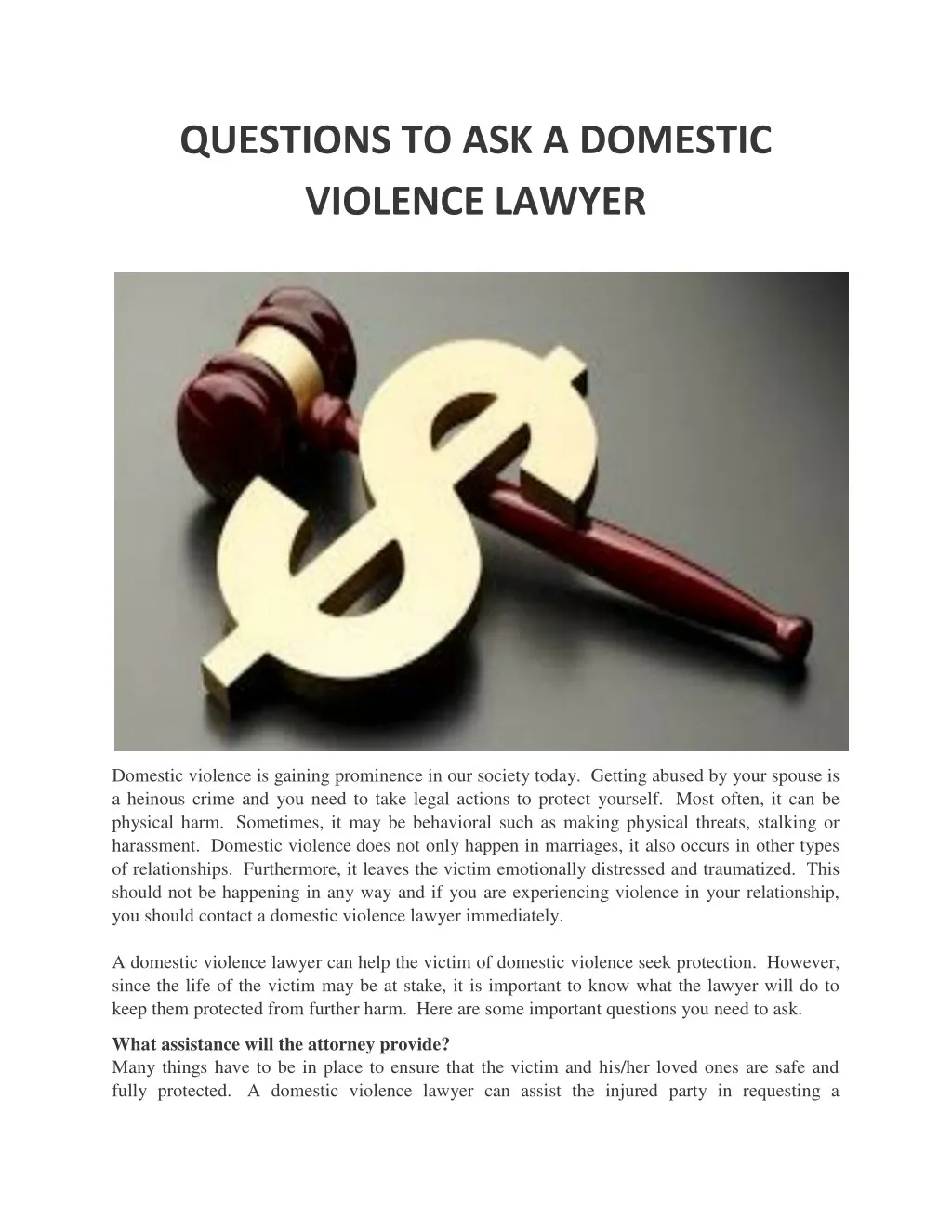 questions to ask a domestic violence lawyer