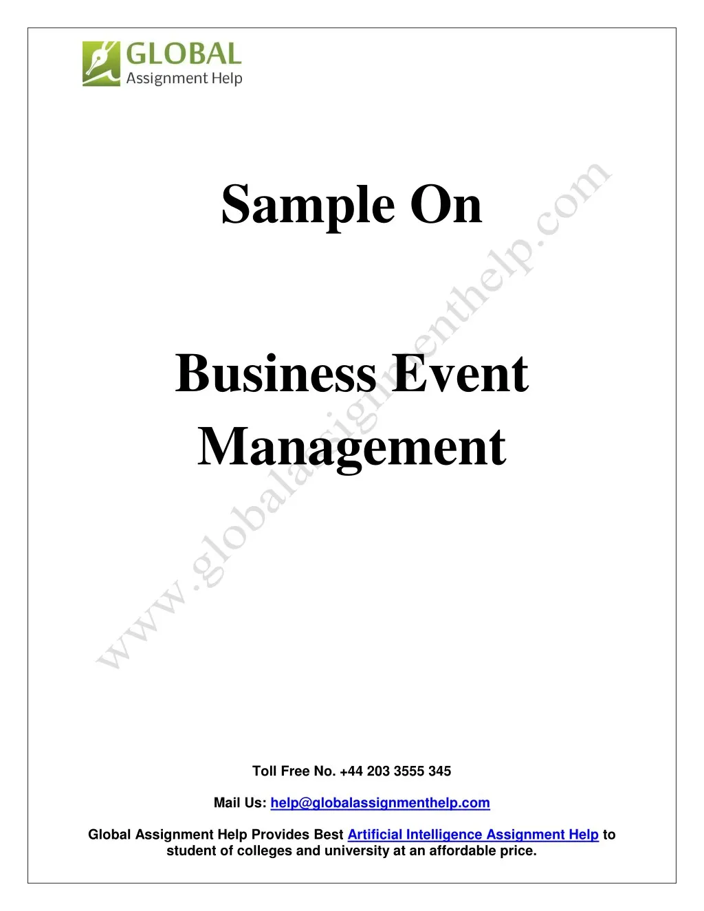 sample on business event management