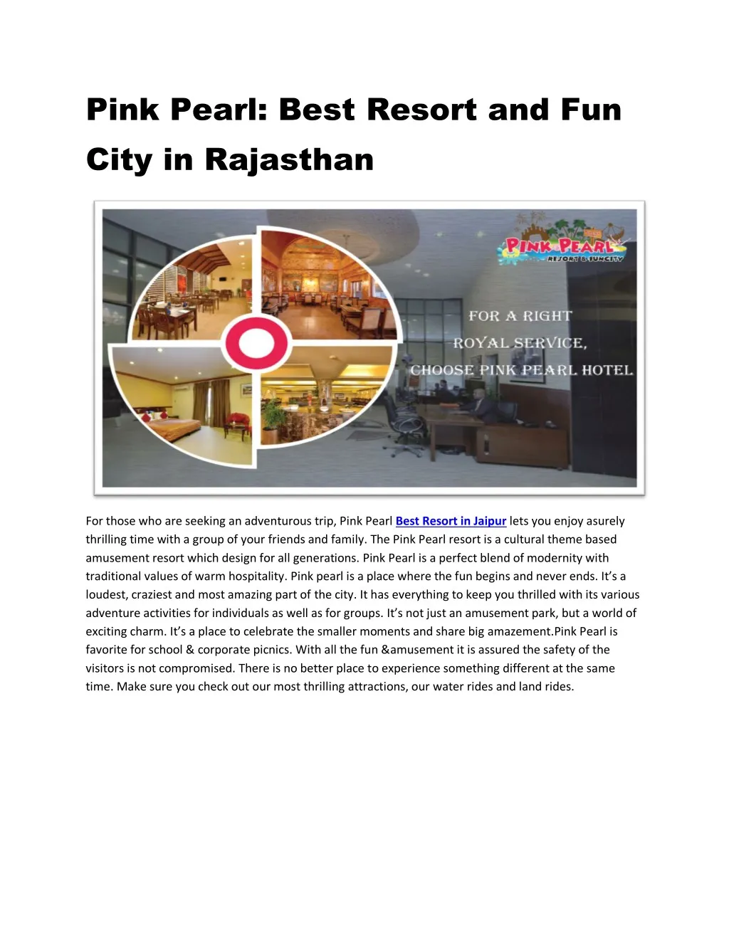 pink pearl best resort and fun city in rajasthan