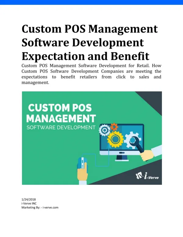 Custom POS Management Software Development Expectation and Benefit