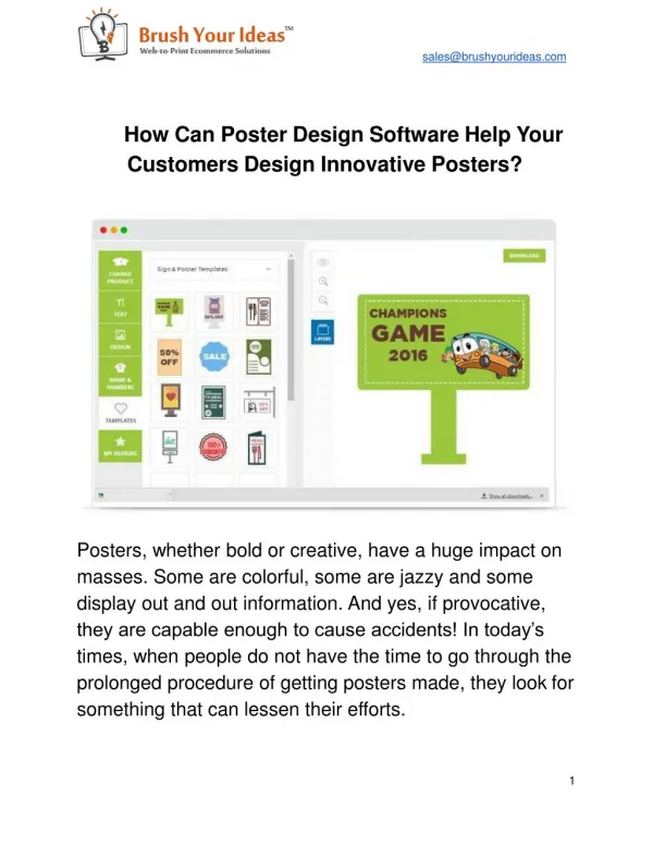 How Can Poster Design Software Help Your Customers Design Innovative Posters?