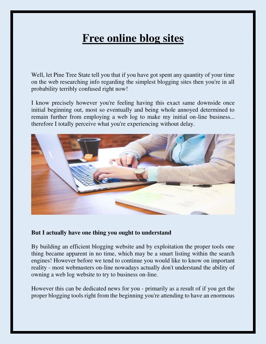 free online blog sites