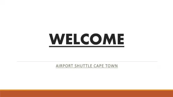 Find Right Service for Airport Shuttle in Cape Town