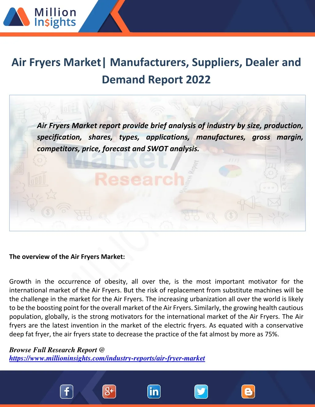 air fryers market manufacturers suppliers dealer