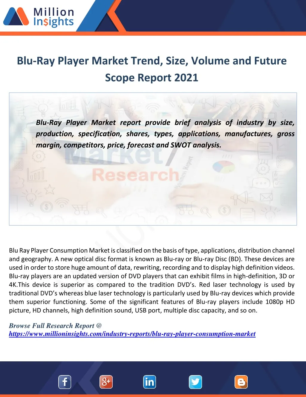 blu ray player market trend size volume