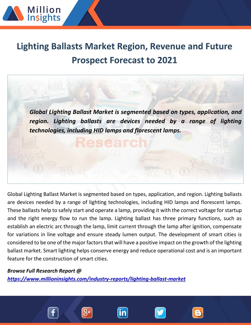 lighting ballasts market region revenue