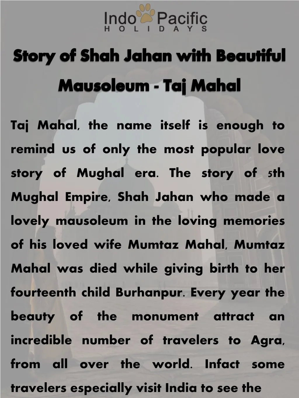taj mahal the name itself is enough to