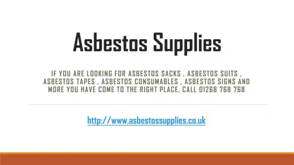 Asbestos Supplies