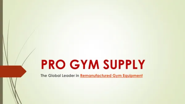 PRO GYM SUPPLY- New and Refurbished gym Machines.