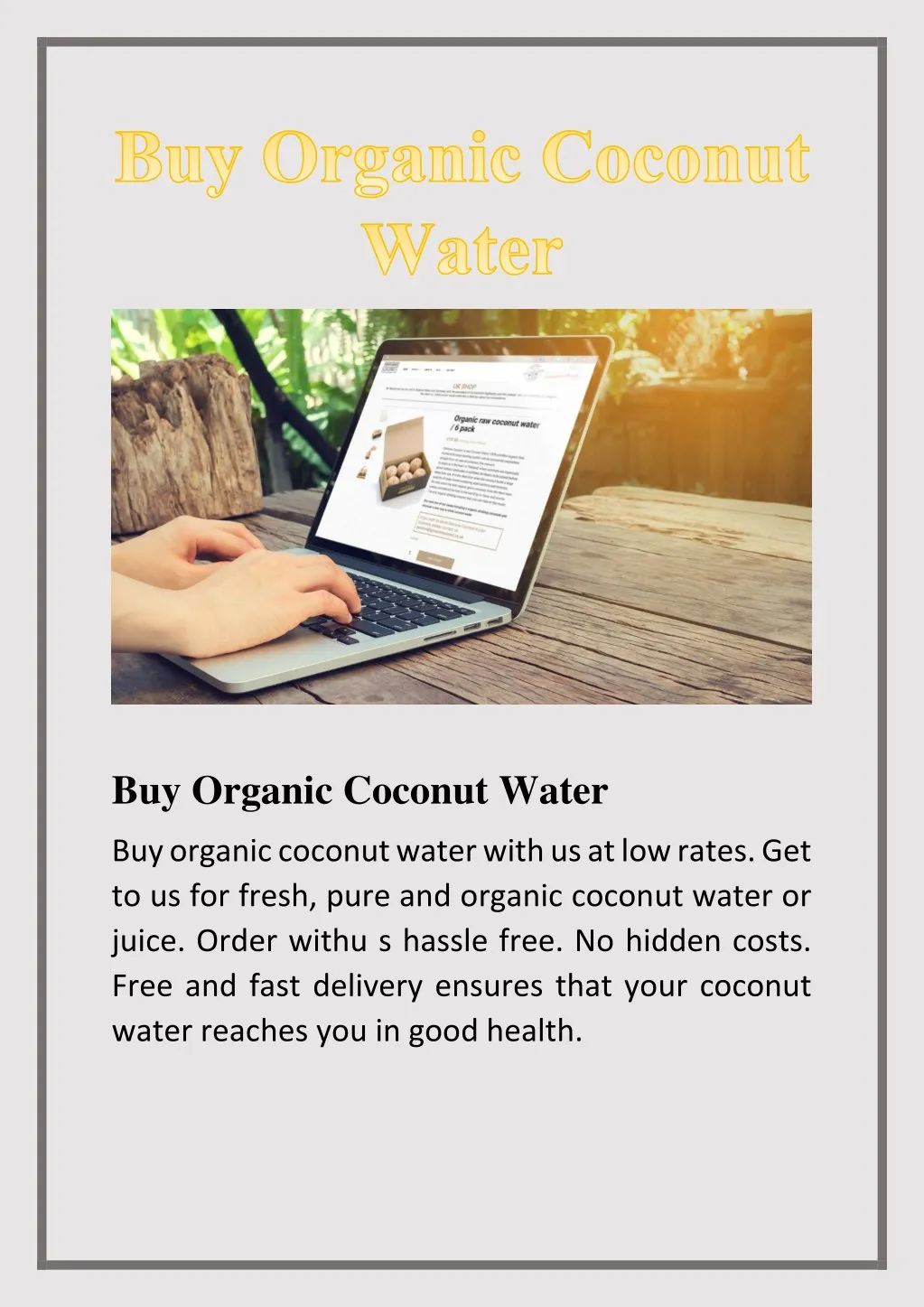 buy organic coconut water