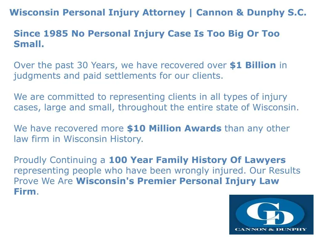 wisconsin personal injury attorney cannon dunphy