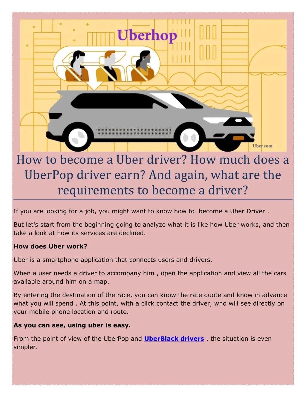 how to become a uber driver how much does