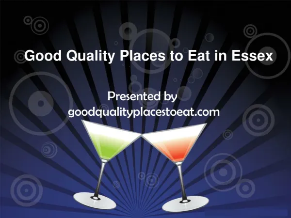 Good Quality Places to Eat in Essex
