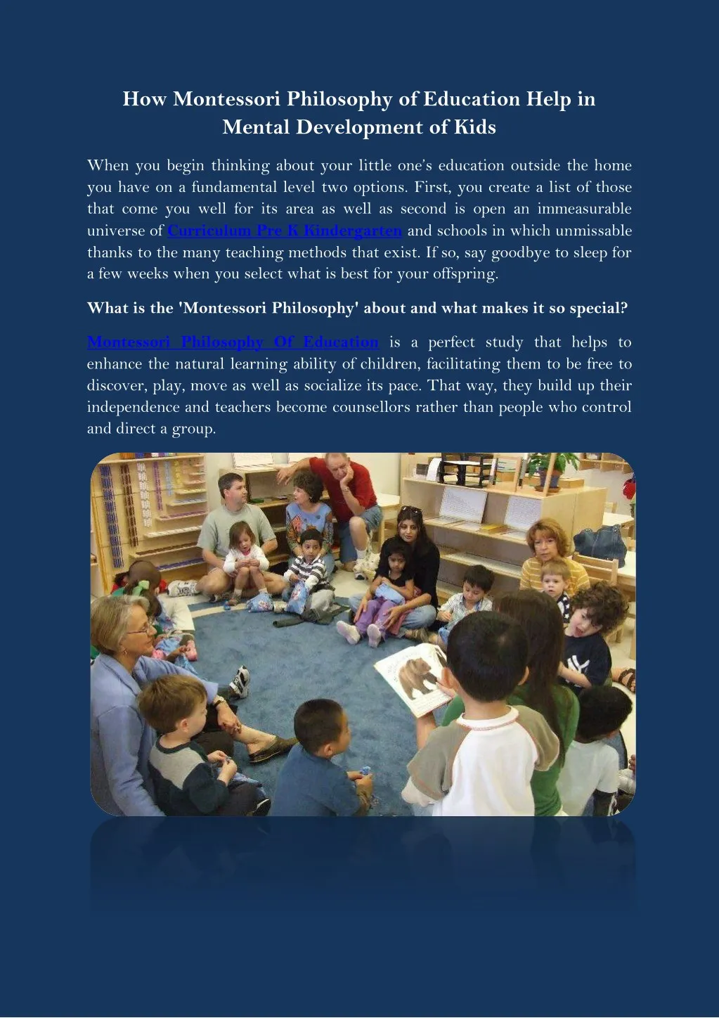 how montessori philosophy of education help