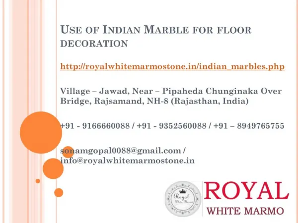 Use of Indian Marble for floor decoration