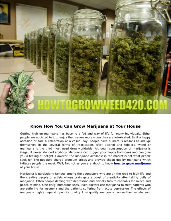 How to grow weed