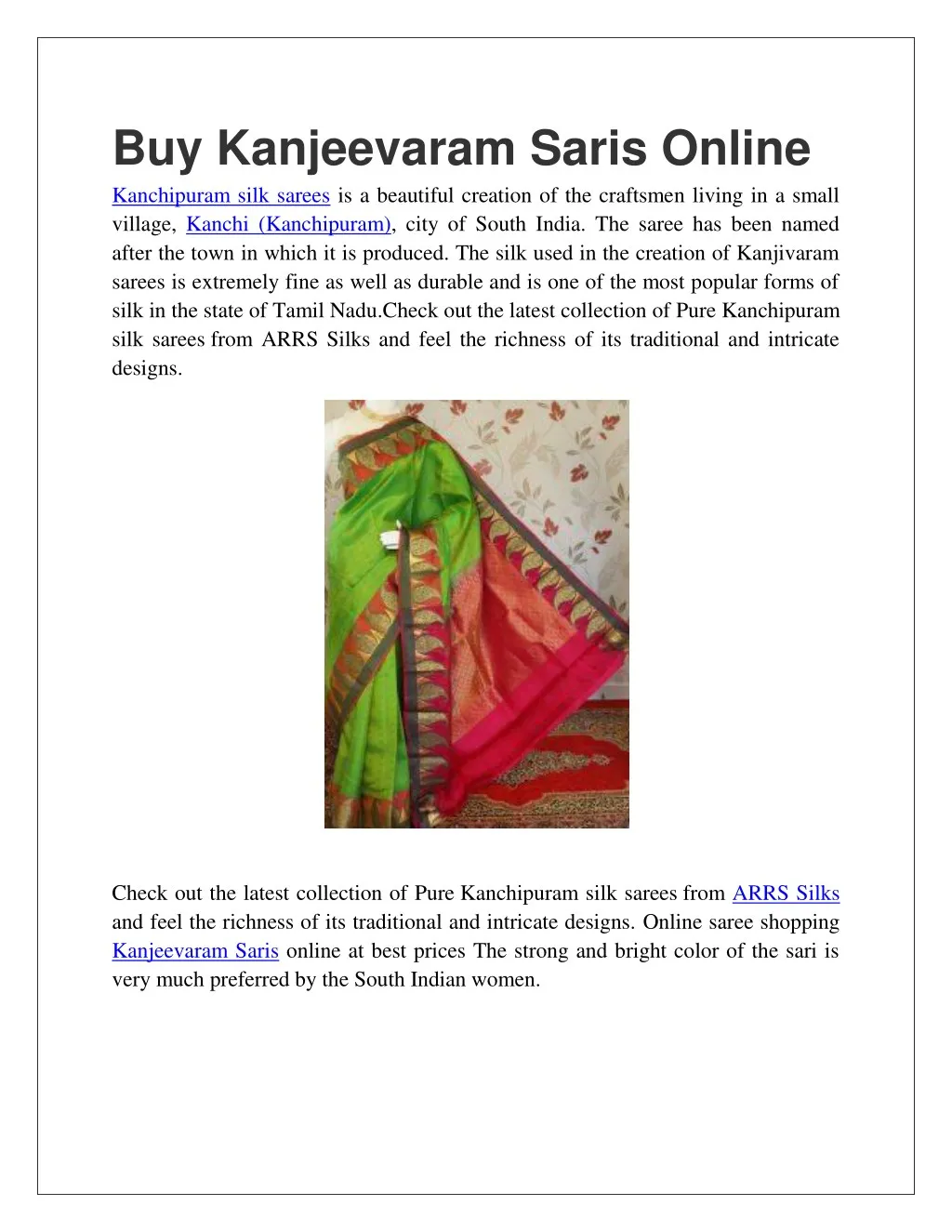 buy kanjeevaram saris online kanchipuram silk