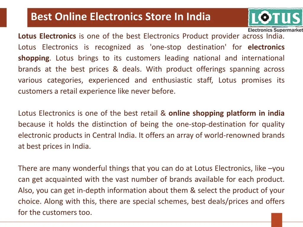 best online electronics store in india