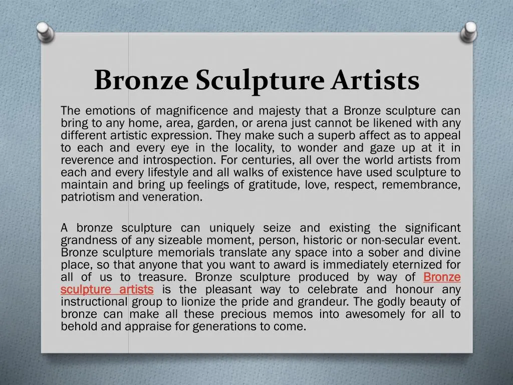 bronze sculpture artists