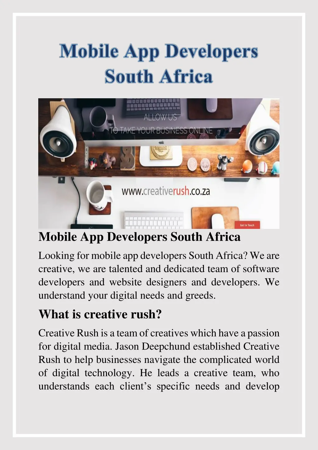 mobile app developers south africa