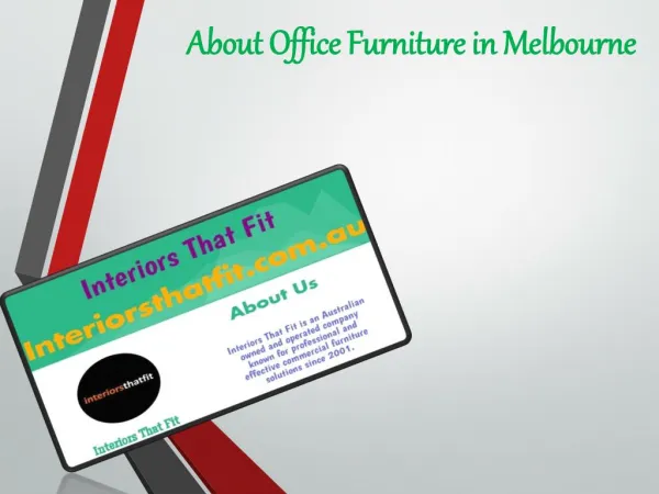 About Office Furniture in Melbourne