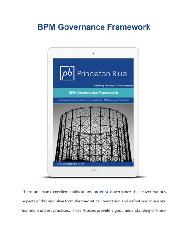 BPM Governance Framework