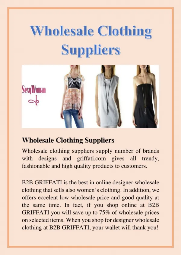 Wholesale Clothing Suppliers