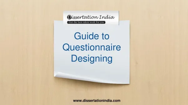 Guide to Questionnaire Designing