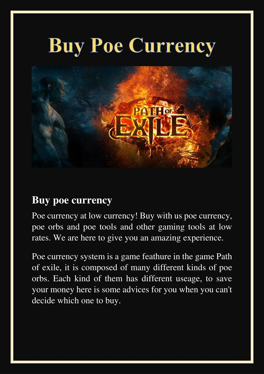 buy poe currency