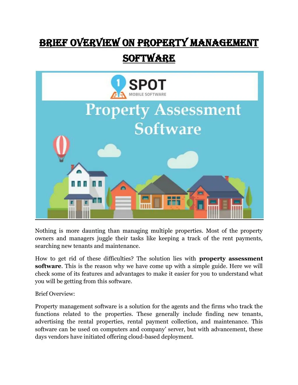brief overview on property management brief