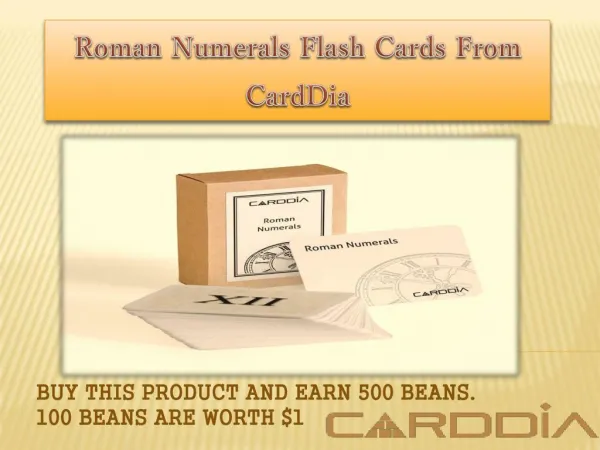 Roman Numerals Flash Cards From CardDia